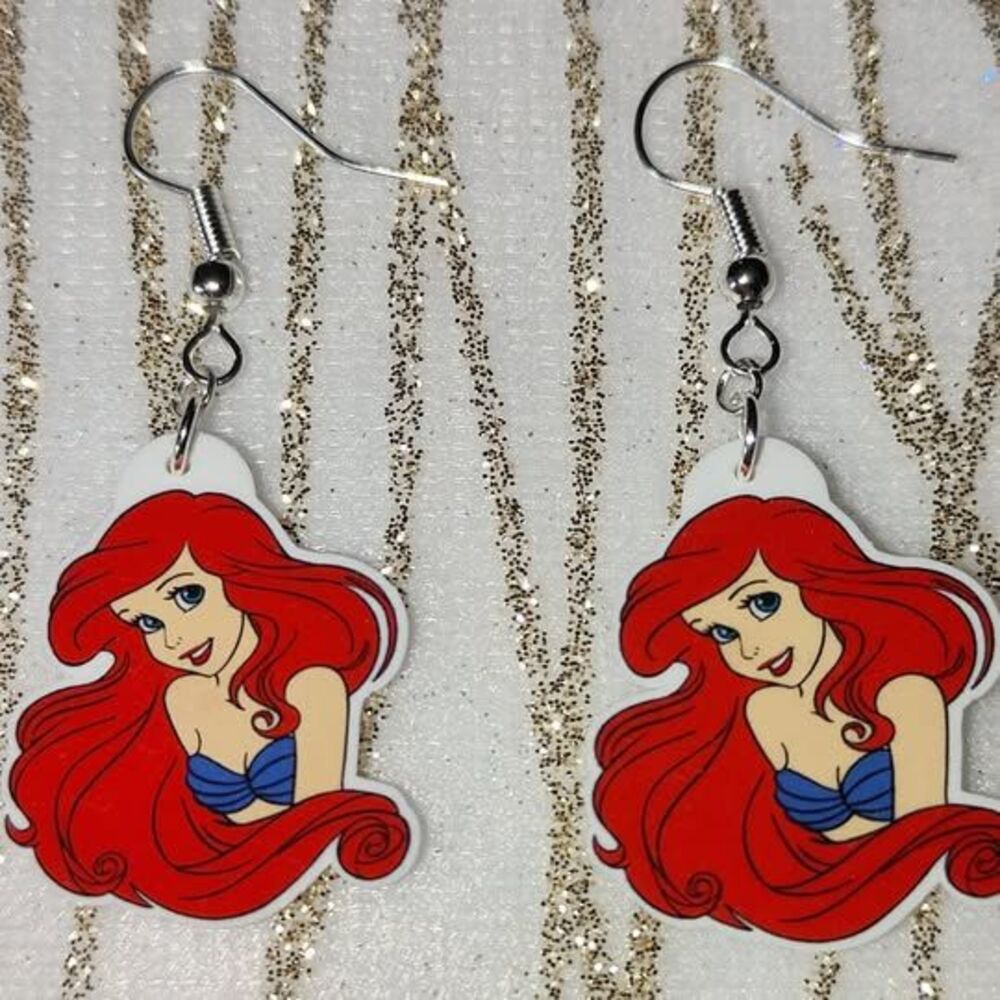 Little Mermaid Ariel Fan Art Earrings